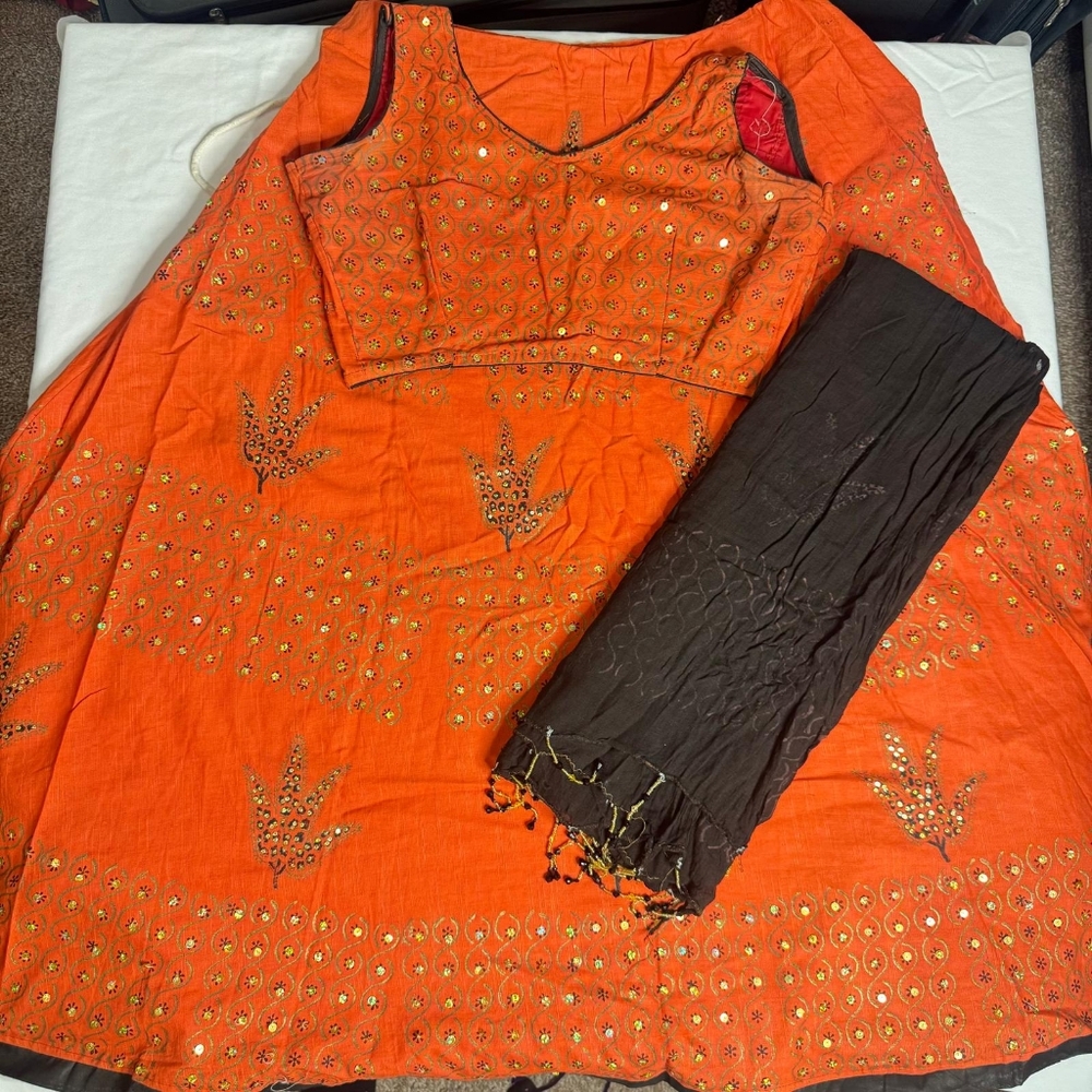 Indian Orange Punjabi Outfit